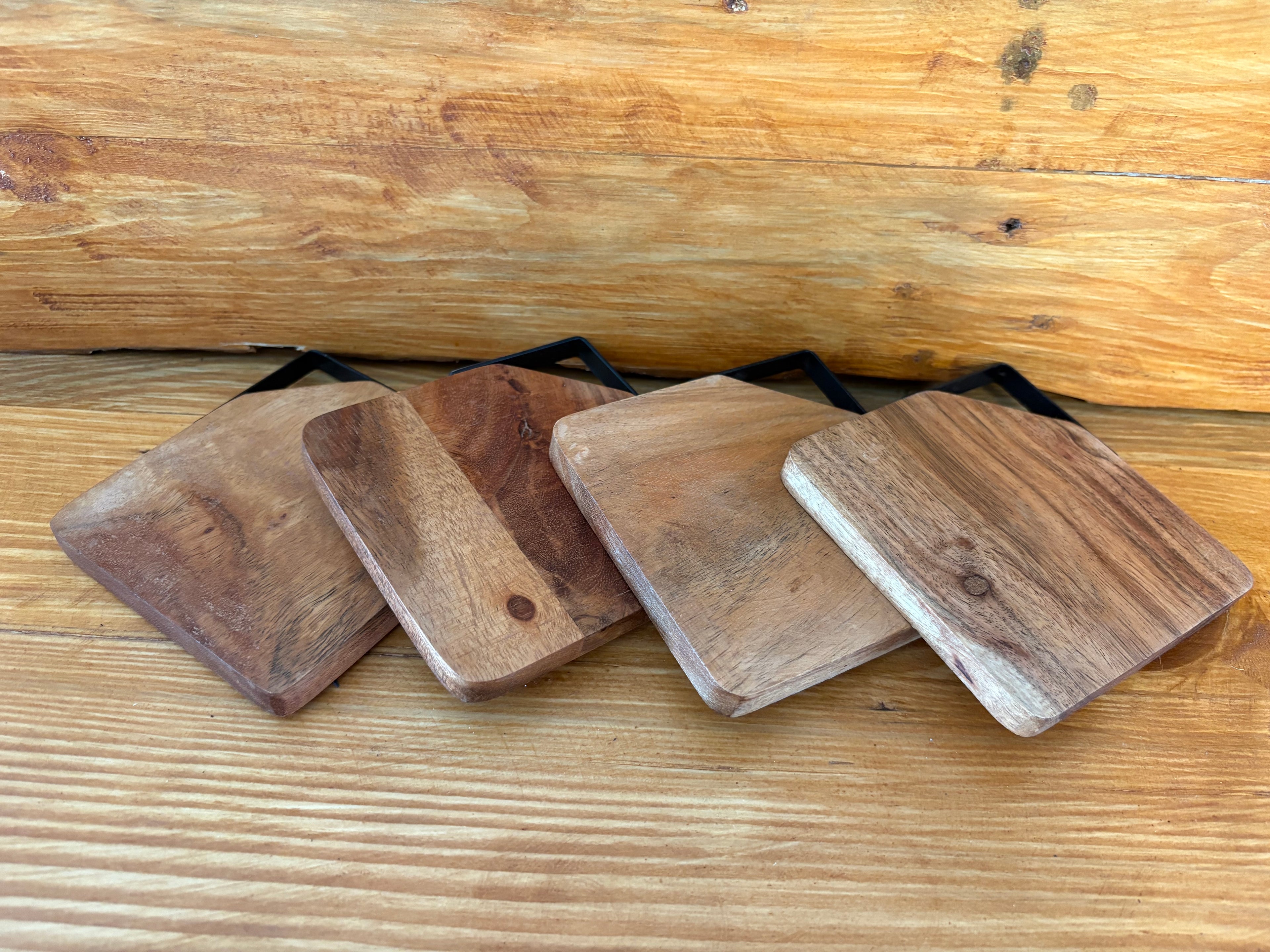 Lot 4 Sous verre Acacia carré