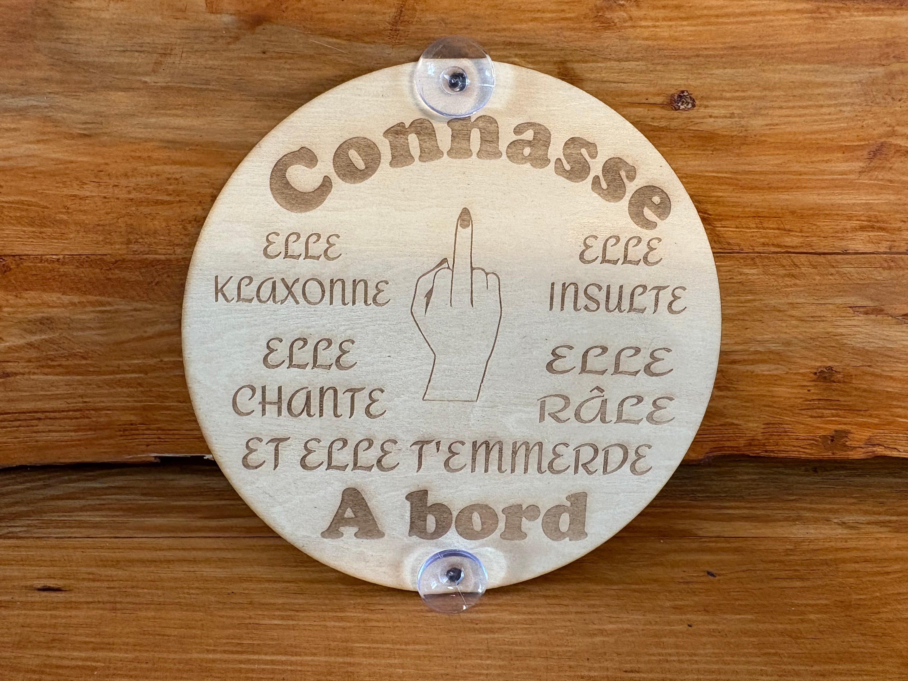 Pancarte "Connasse à bord"