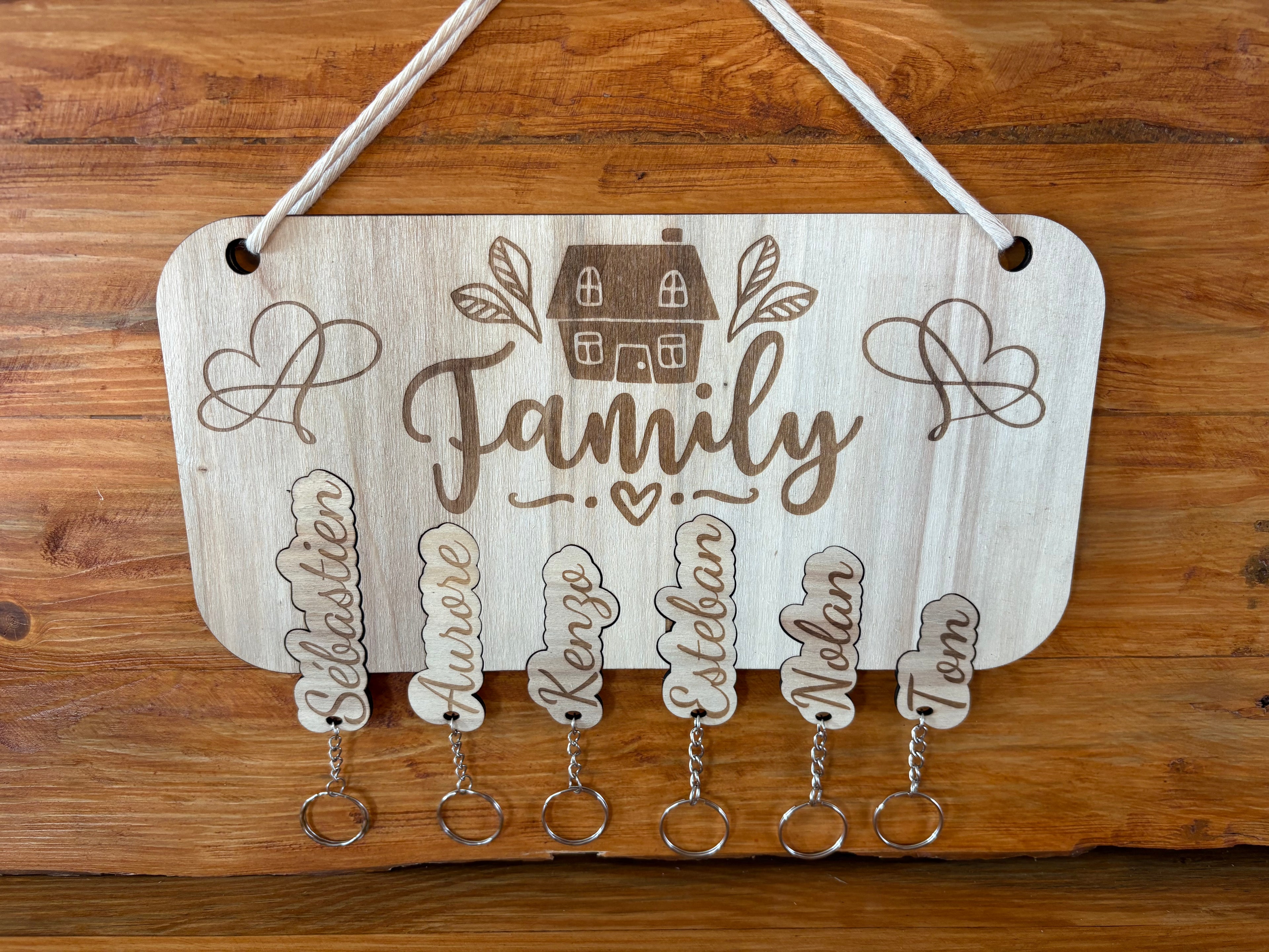 Porte clé mural Famille